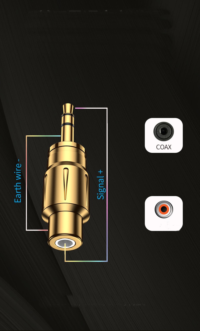 3.5mm → RCA OCC 동축 RCA 전환젠더